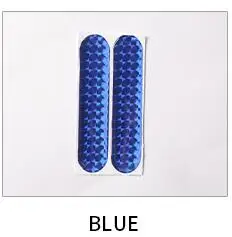 blue 2 шт. автомобиля двери наклейка Предупреждение ющая лента автомобильный бампер светоотражающие наклейки Светоотражающие Полоски автомобиля-Стайлинг 4 цвета защитные знаки аксессуары - Цвет: blue