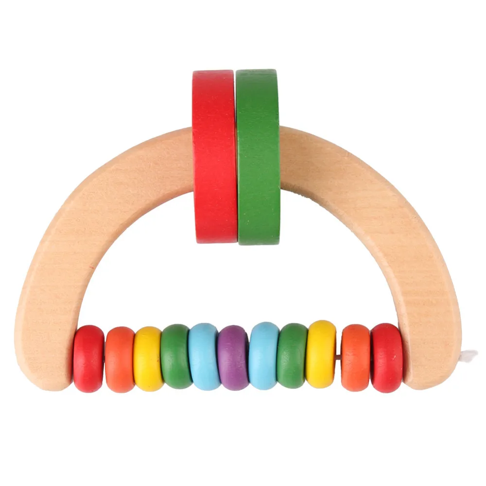 Нежная детская деревянная погремушка в форме цветка деревянный колокольчик