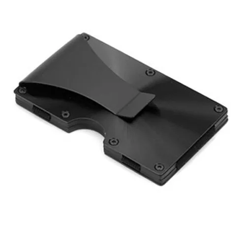 Черный Itapkris мужской кошелек RFID металлический зажим крышка высокое качество классный кредитный ID держатель для карт тонкий алюминиевый денежный чехол Porte Carte - Цвет: Черный
