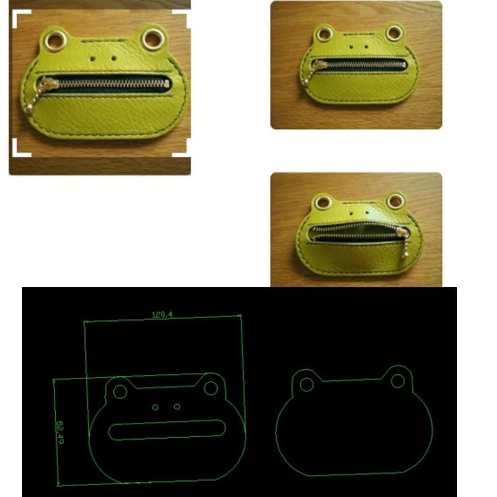 

DIY leather craft frog head zipper coin bag die cutting knife mould hand machine punch tool set