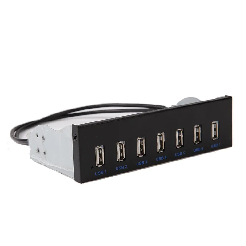 USB концентратор 2 0 7 портов Разветвитель Передняя панель 5 25 CD-ROM привод Bay