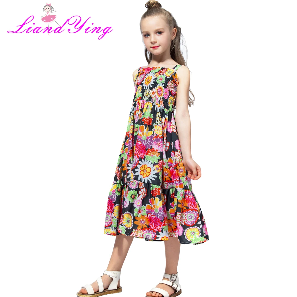 2022 Brand Bohemia Children Dress Girls Summer Floral Party Dresses Toddler Clothing Kids 7 10 12 Years Old For Baby | Детская одежда и