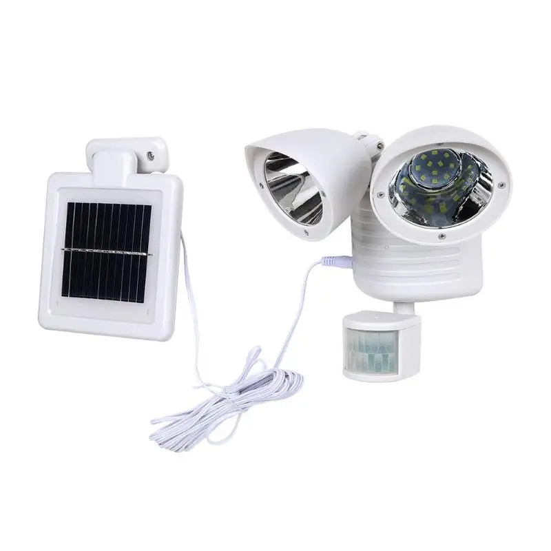 White 22LED 22 светодиодный уличный солнечный светильник с двойным датчиком движения, охранный светильник, водонепроницаемый уличный садовый светодиодный настенный светильник, Прямая поставка - Испускаемый цвет: White 22LED