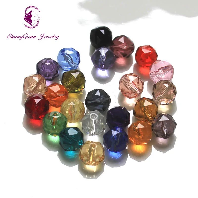 Shangquan Beads Top AAA 100PCs Clear Mix Color Round Faceted Crystal Spacer 8mm | Украшения и аксессуары