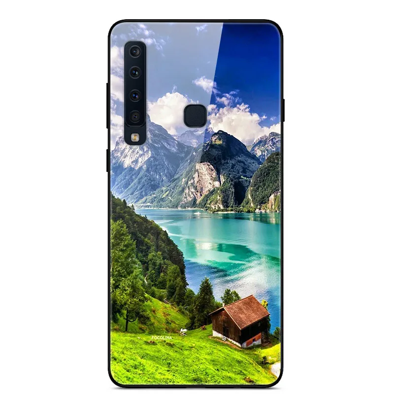 Чехол из закаленного стекла для samsung Galaxy A9, чехол с планетой космосом, стеклянный чехол на заднюю панель для samsung A9 A920F A920 A9S, чехол - Цвет: 30