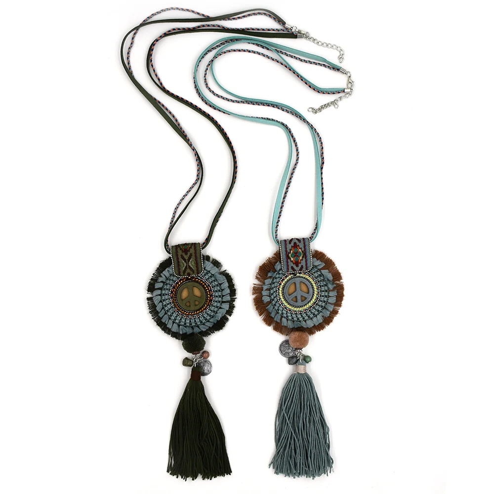 Новые женские аксессуары богемное этническое длинное ожерелье с бахромой и