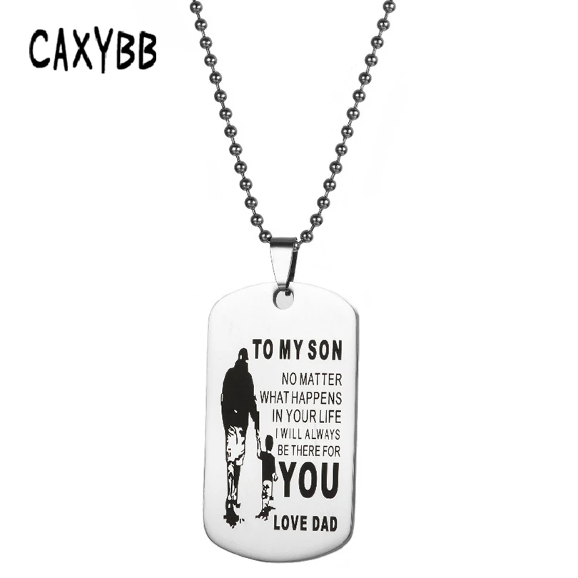 Caxybb новый мой сын собака бирка из нержавеющей стали отец-сын кулон ожерелье с