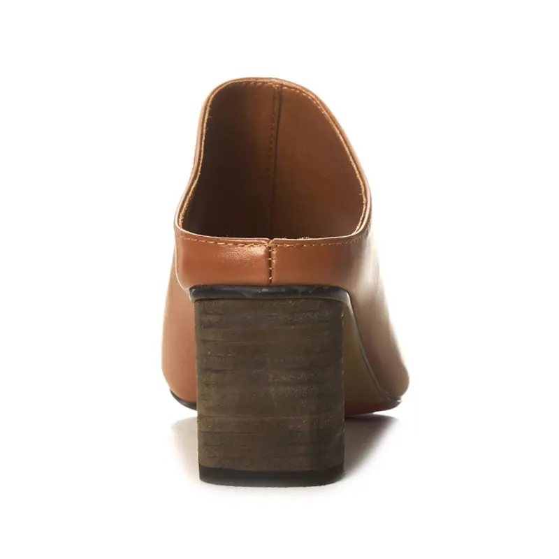 

Fanyuan Zapatillas Mujer Casual Shoes Summer Ladies Slippers Genuine Leather Peep Toe Slides Women Thick Heel Office Lady Shoes