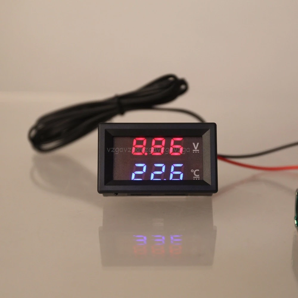 12 V/24 V светодиодный Дисплей автомобиля Напряжение& Температура воды Датчик Вольтметр термометр D18; Прямая поставка