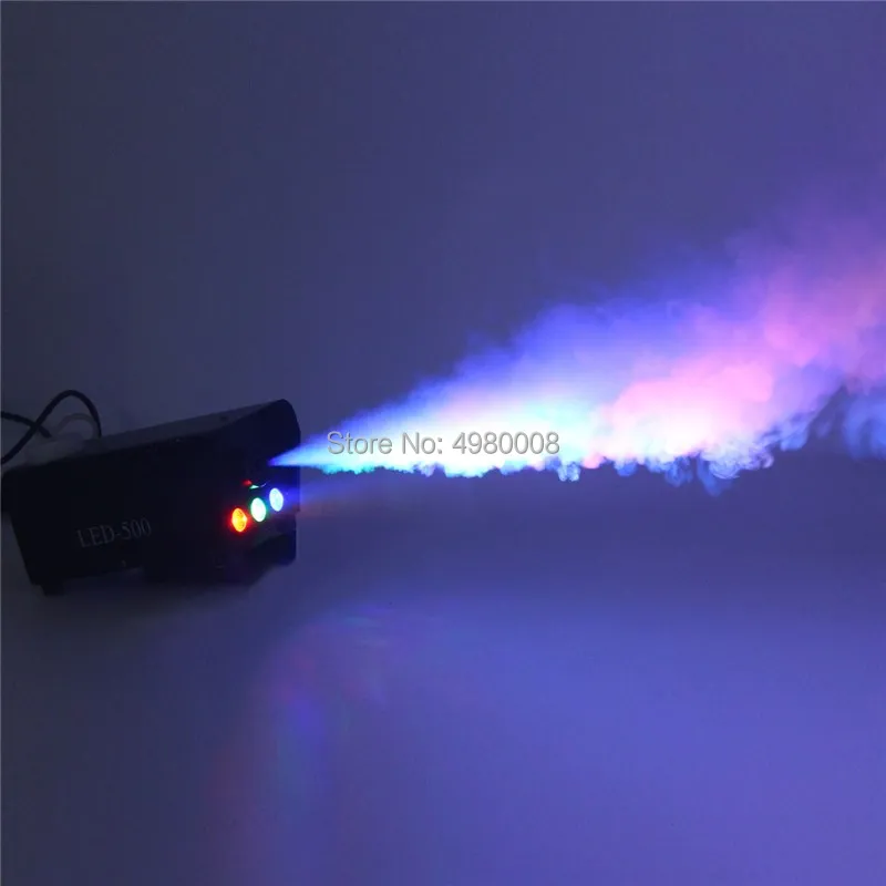 Мини светодиодный RGB Беспроводной 500 Вт противотуманная машина дымовая машина для производства дыма Сценический Эффект диско DJ вечерние рождественские с пультом дистанционного управления светодиодный Fogger