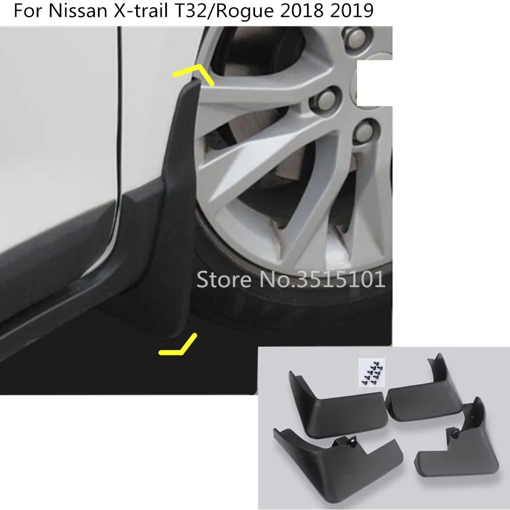 Мягкое защитное крыло для автомобиля защита от брызг 4 шт. Nissan X trail xtrail T32/Rogue 2017 2018