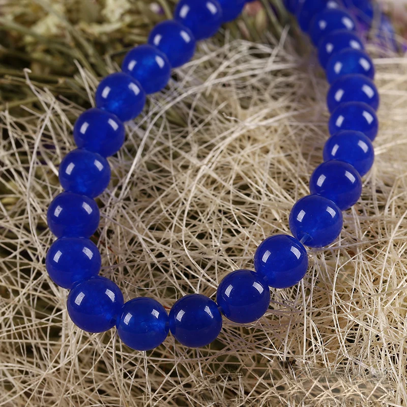 Темно синий халцедон Jinlan аксессуары сделай сам полуготовые Бусины Из Бисера