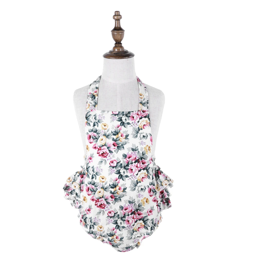 Цельный комбинезон с цветочным принтом для маленьких девочек модные хлопковые