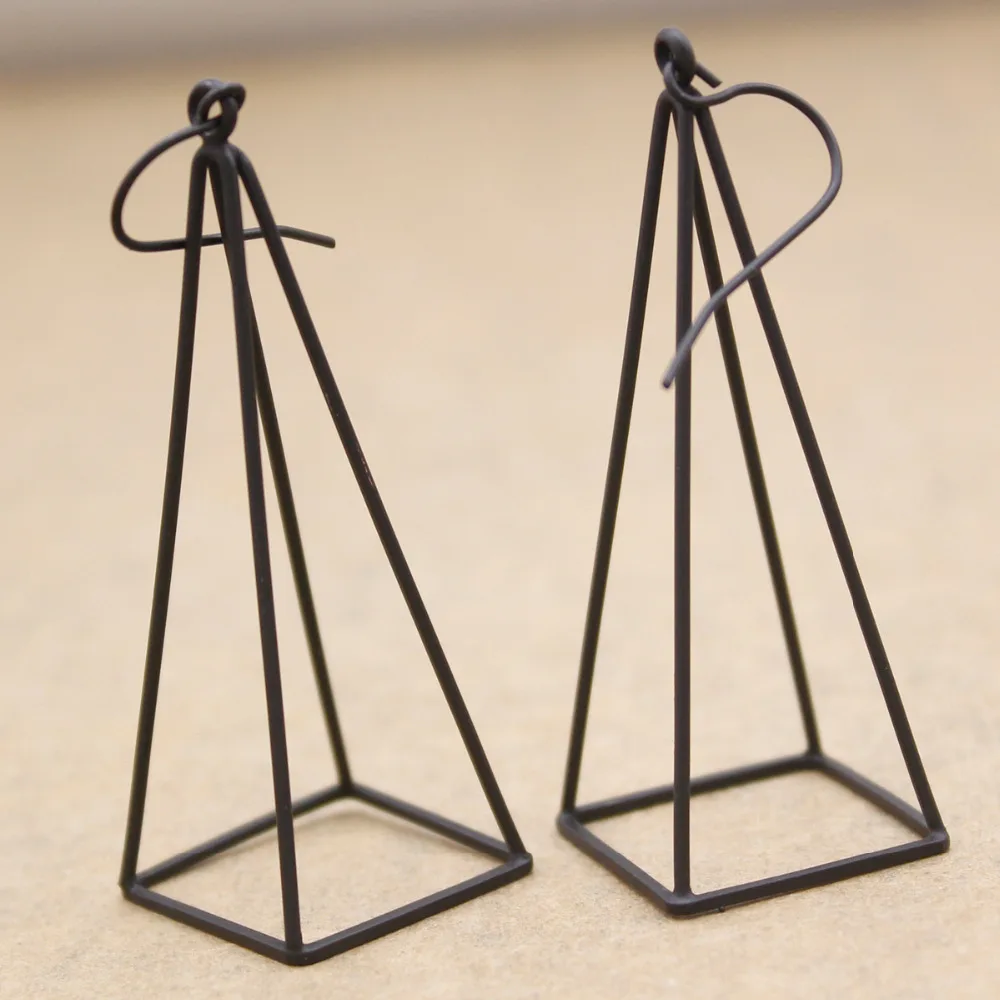 Черные серьги подвески в стиле стимпанк с золотистым/серебристым покрытием 3D