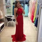 Женское вечернее платье It's yiiya, Красное длинное платье с круглым вырезом на лето 2019