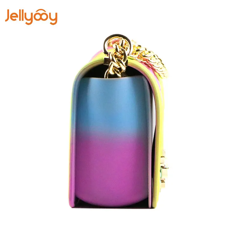 Jellyooy Beachkins новая мода девушка сумка ПВХ шик красочные матовые желе цепи сумки