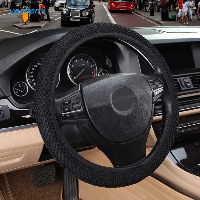 New High Micro Fiber Ice silk Car Steering Wheels Covers 38CM/15'' Wheel Hubs Styling Steering-wheel Free Shipping | Автомобили и