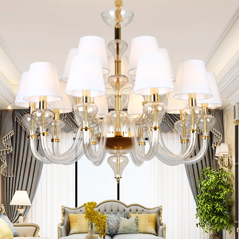 Современная стеклянная люстра с абажуром для гостиной спальни кухни Lustre de cristal