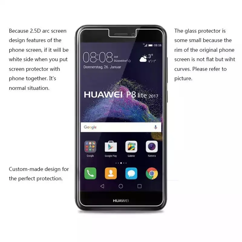 9H 0 26 мм взрывозащищенное Закаленное стекло для Huawei P8 Lite 2017 Защитная пленка экрана