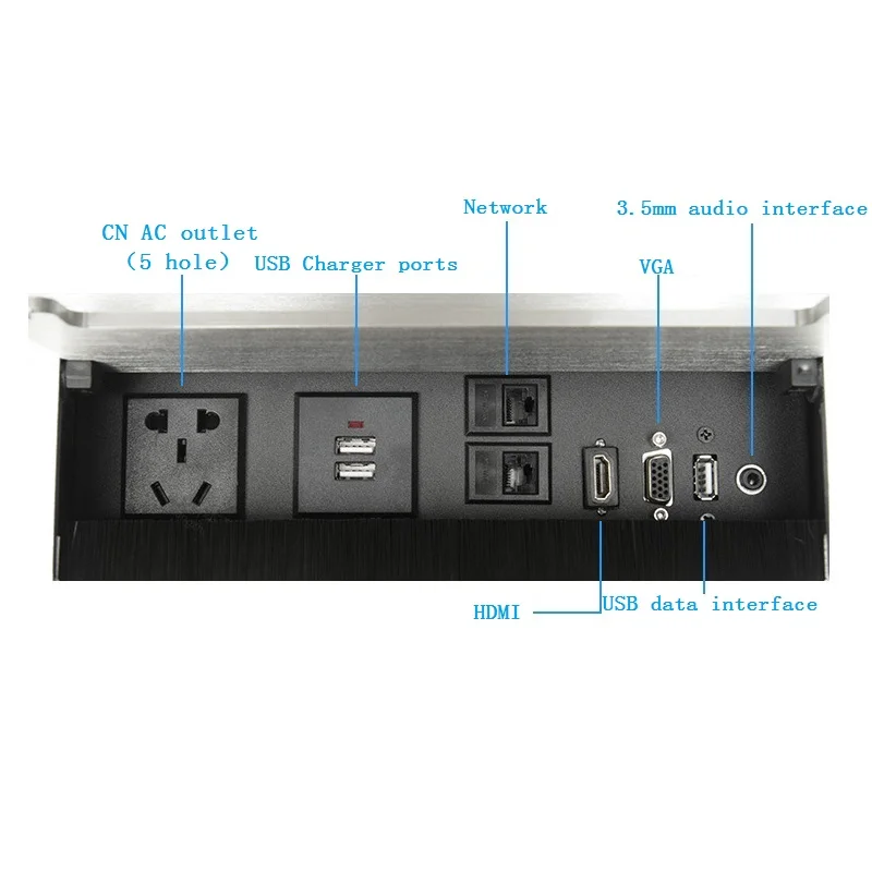 NEW Weld-Free Desktop Socket Wire Box USB Charging for Office CN AC outlet Network VGA HDMI 3.5MM | Электроника
