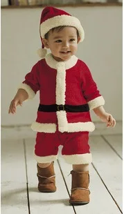 2016 Hot Sale Good Quality 2-8 years Baby Santa Suit Girl Boy Novelty Costume Dress Christmas clothing set | Детская одежда и