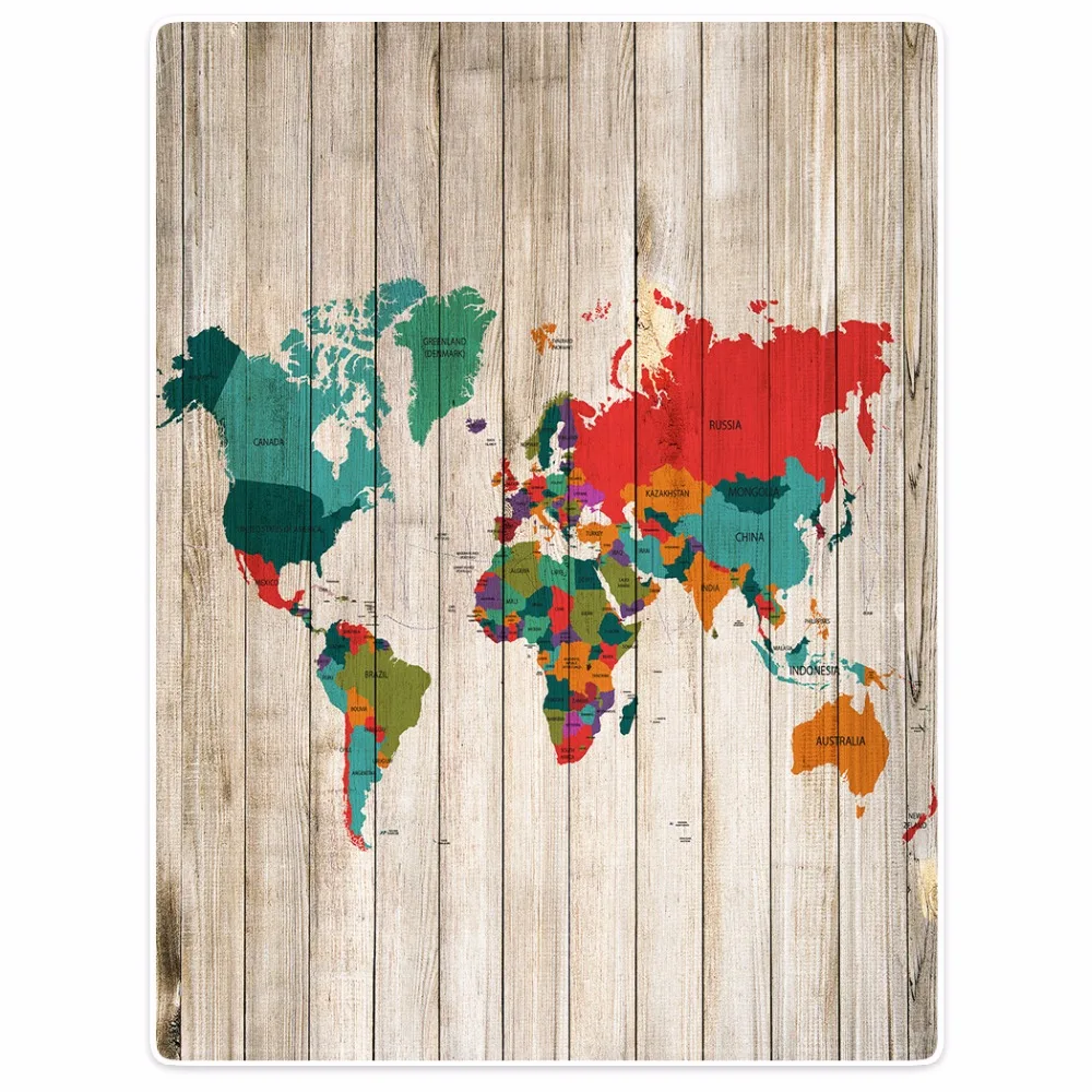 Плед теплый мягкий плюшевый плед легкая в уходе машинная стирка красочная карта