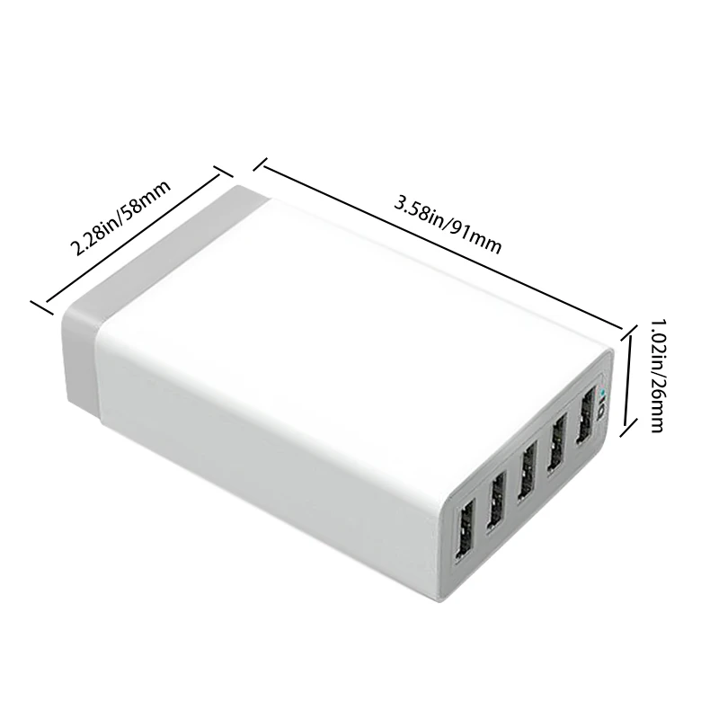 &quotУмный&quot чип полный 8A 5 Порты зарядное устройство usb multi настольное