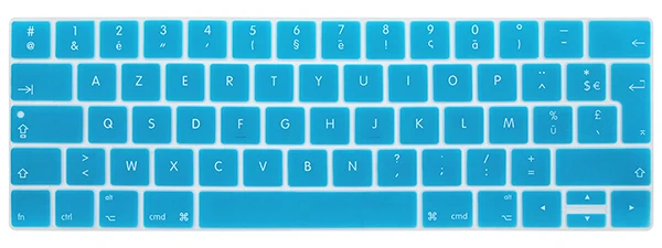 lake blue Французский ЕС-введите Мягкая силиконовая клавиатура защитная пленка для macbook клавиатура крышка 13pro touchbar 15pro A1706 A1707 A1989 A1990 - Цвет: lake blue