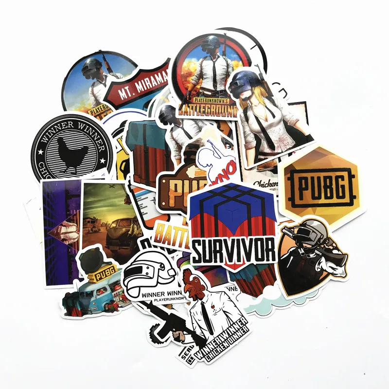 29 шт./компл. Playerunknows PUBG игры Стиль наклейки Norepeat для Pad чехол для телефона ноутбук автомобиль скейтборд шлем велосипедный спорт чемодан