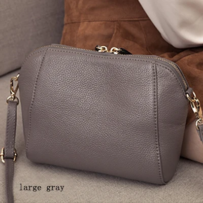 large gray Сумки через плечо из натуральной кожи для женщин, роскошные сумки-мессенджеры, модные женские сумки для покупок, сумки через плечо, женские сумочки для вечеринок - Цвет: large gray