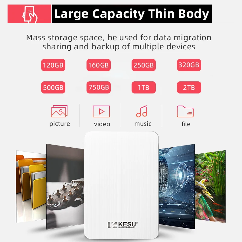 Kesu 2519 2 5 '飐G Тип C USB 3 1 жесткий диск HD HDD напрямую с фабрики Высокая