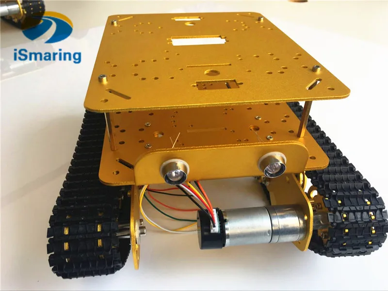 Официальный iSmaring Двухпанельный металлический амортизирующий робот бак шасси