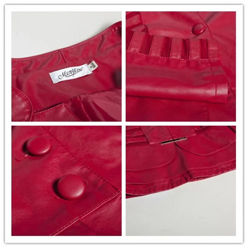 

Fashion New Autumn Women Faux Leather Jacket Plus Size 4XL Motorcycle Biker Coat Pu Black Wine Red Zippers Long Sleeve Jackets