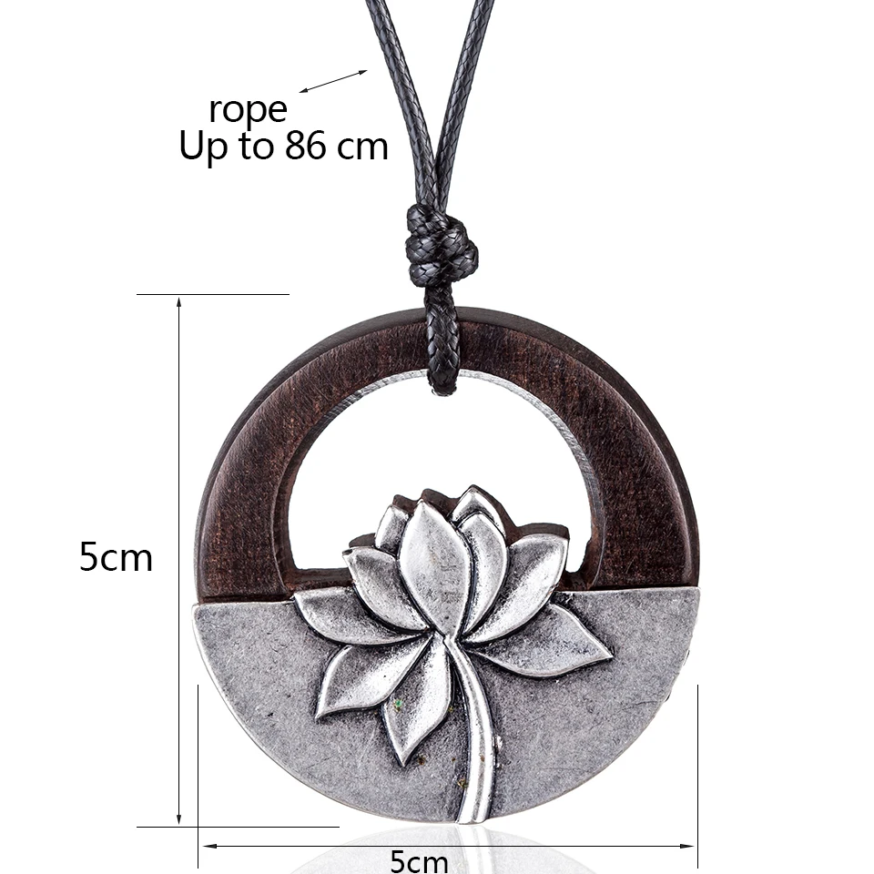 Beautiful Women Jewelry Necklaces Black sandalwood Flower Pendant Long necklace women collares mujer choker kolye bijoux femme