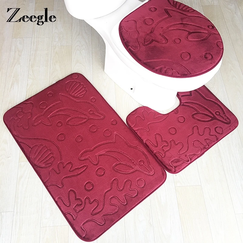 Zeegle из пены с эффектом памяти 3 шт./компл. Туалет коврики анти скольжения