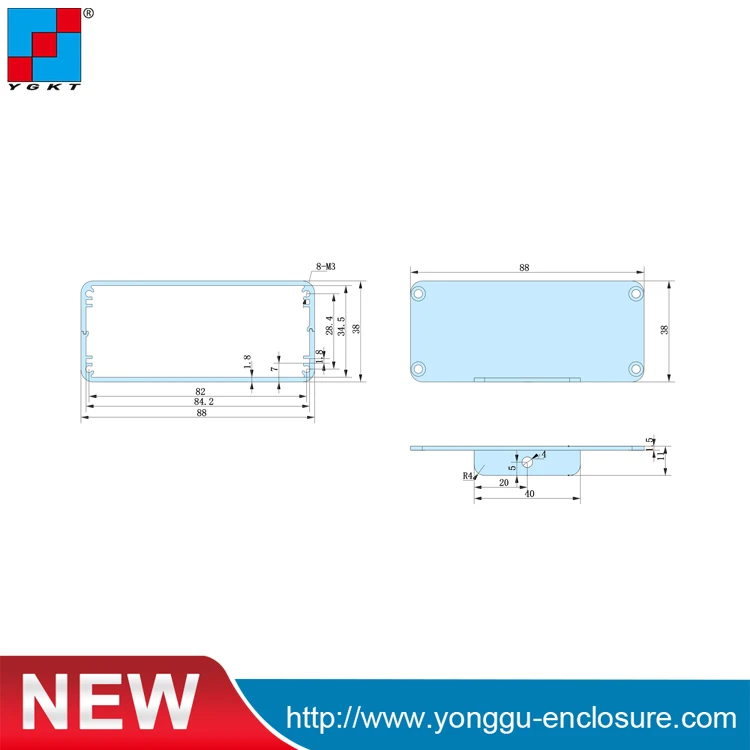Алюминиевый корпус для кистей 88*38*120 мм чехол проекта электронной коробки