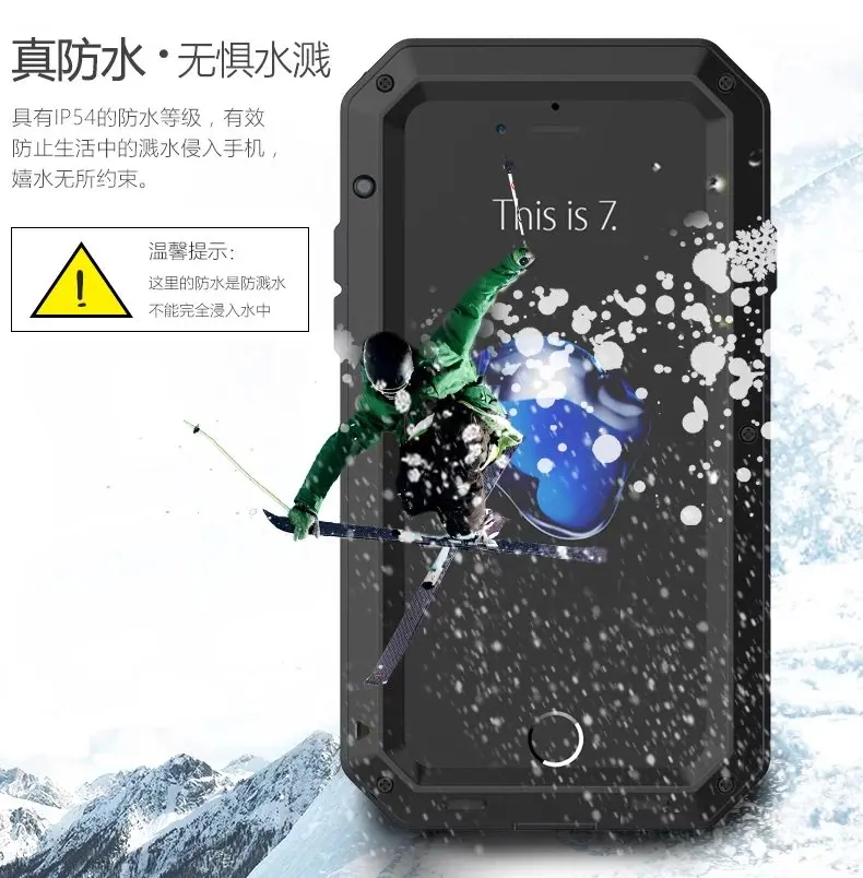 Ударопрочный водонепроницаемый металлический чехол для iPhone XS XR X 5 5S se 6 6s 7 8 plus металлический защитный чехол из сплава+ защитное стекло Gorilla