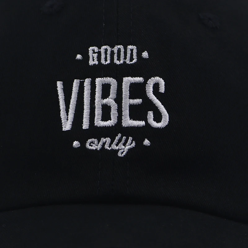 Новинка, кепки с вышивкой good vibes, хлопок, мягкие бейсболки, регулируемая модная хип-хоп кепка для папы, унисекс