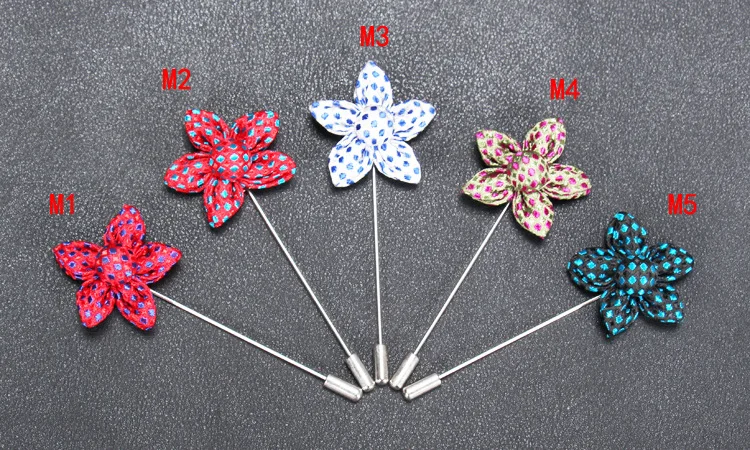 20 шт./лот ткань Polkadot цветок отворот Pin. Свадебный | Украшения и аксессуары
