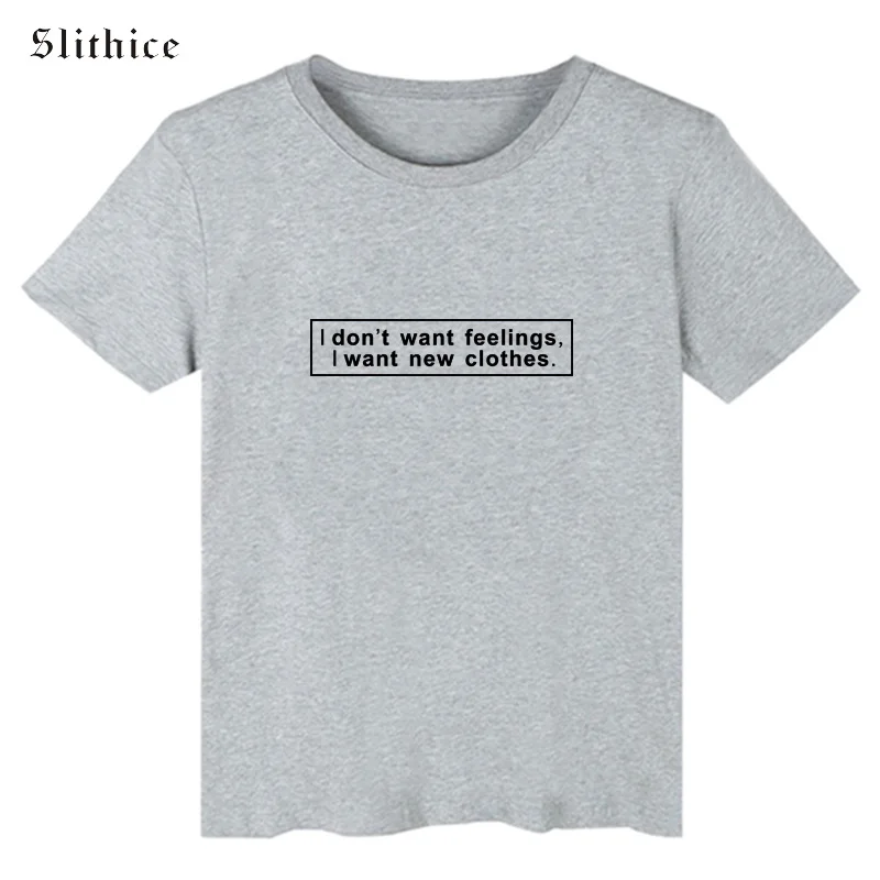 Slithice i't want Feeling i новая одежда забавная футболка с буквенным принтом Футболки