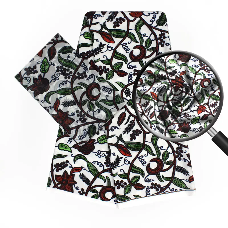 Желтая нигерийская шифоновая ткань 2 ярда и шелковая с принтом Африканский Воск