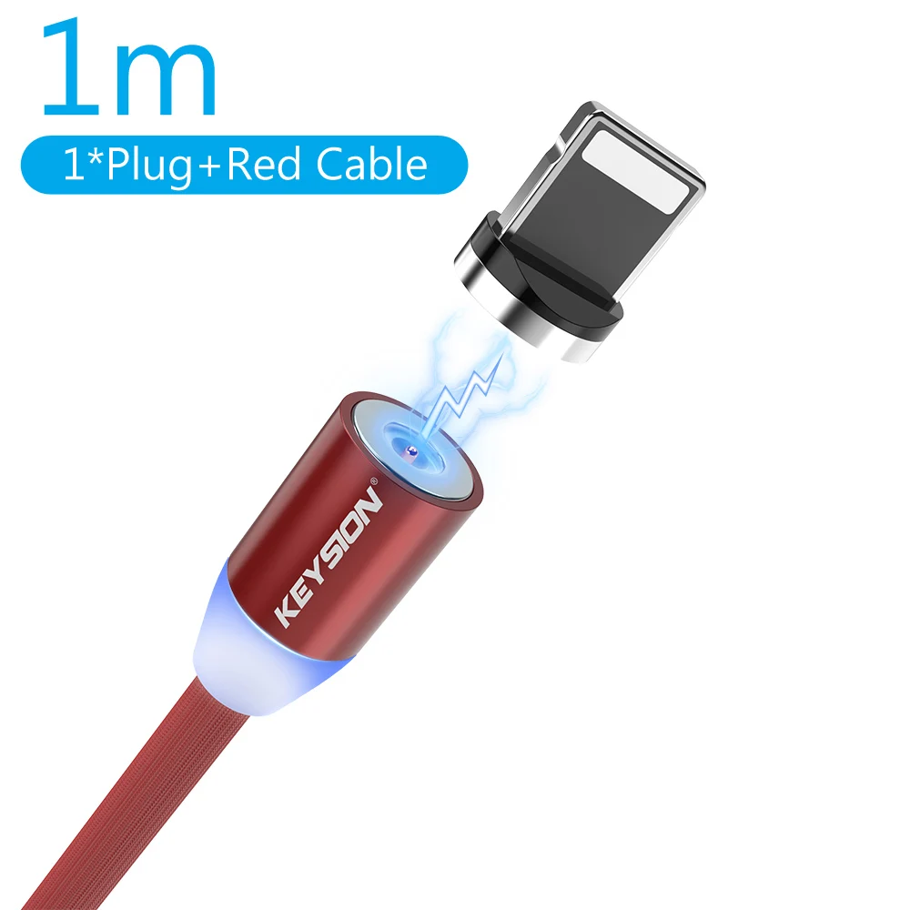 Red 1m KEYSION type-C Магнитный USB кабель для Oneplus 7 Pro 6t 1m 2m 2A Быстрая зарядка Магнитный зарядный провод USB C кабель для Galaxy A50 - Цвет: Red 1m