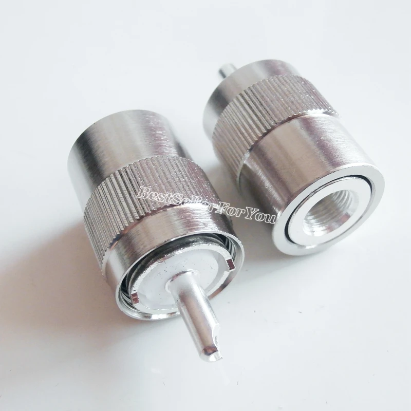 1 шт. разъем UHF штекер PL259 для пайки RG5 RG6 5D FB LMR300 кабель серебристый|silver connectors|silver