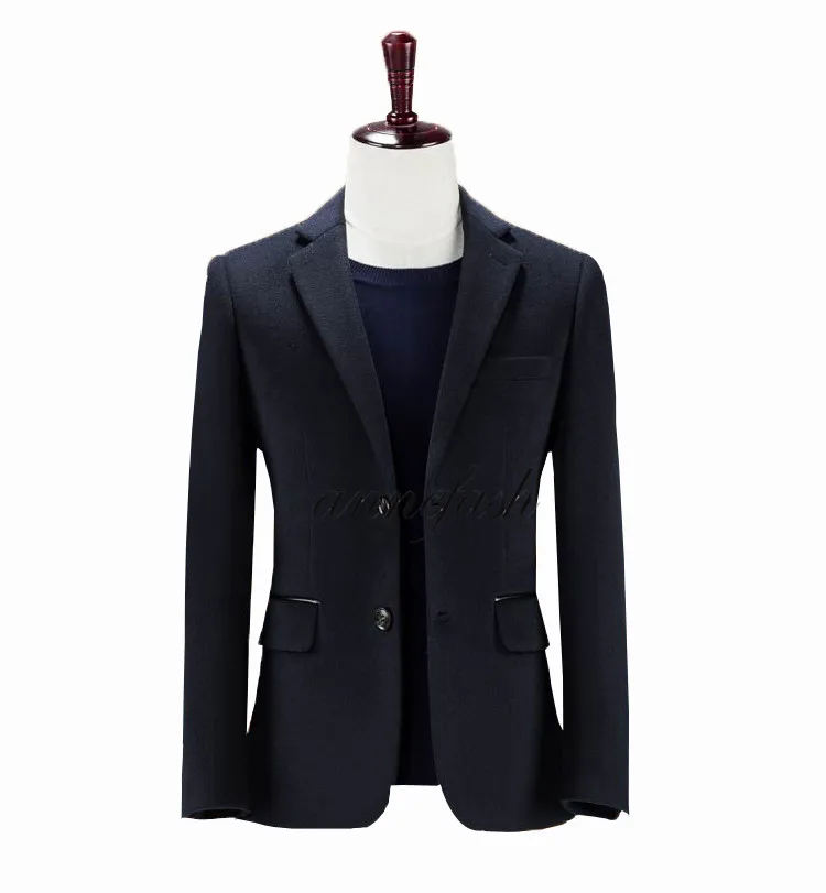 На заказ мужские серые шерстяное кашемировое пальто Slim fit Повседневная Обычная Куртка