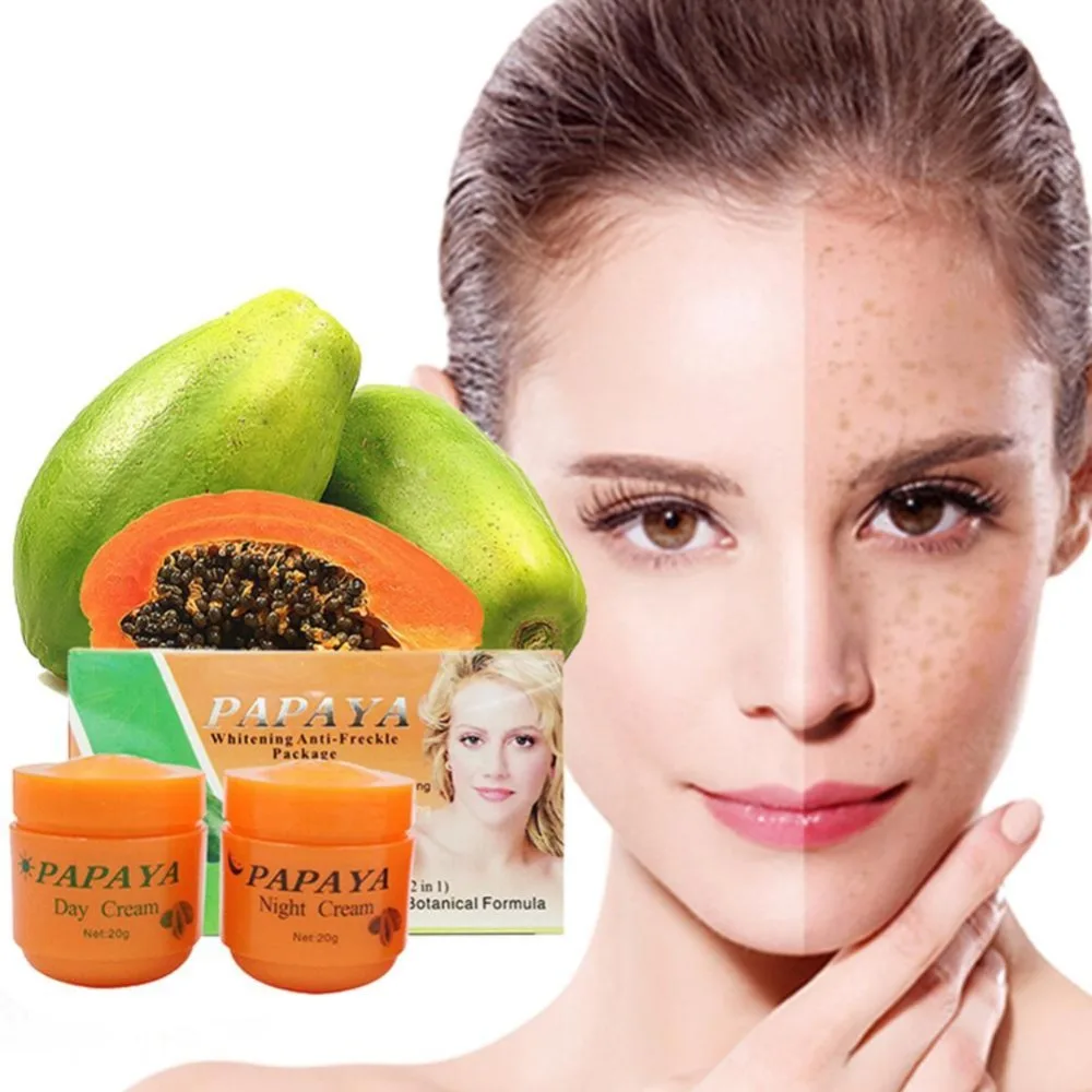 Комплект из 2 предметов, FEIQUE папайи Vitamina C Отбеливающий Крем pearl крем от веснушек для питания кожи уход от веснушек крем для лица