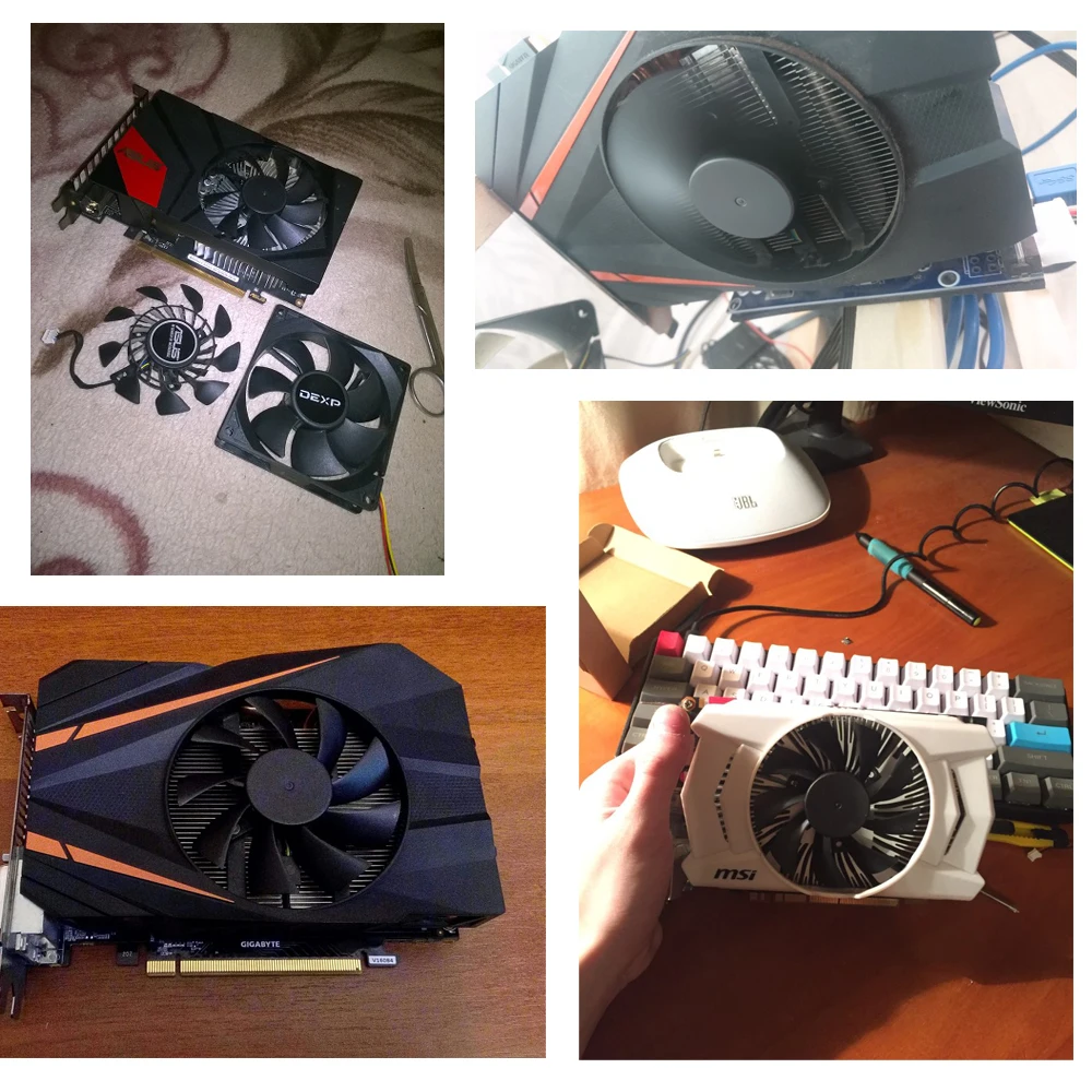 85 мм T129215SU кулер вентилятор Замена для ASUS GTX 950 mini MSI RX460 Gigabyte Zotac GTX 1060 1050 GTX 1080 ITX видеокарта