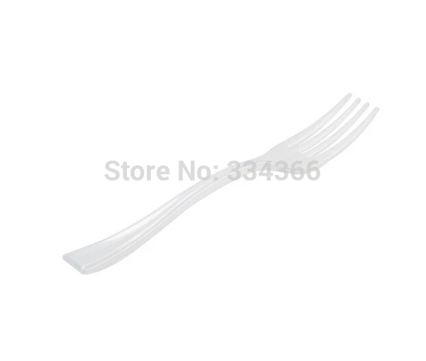 

100pcs/lot Plastic Disposable 3.9" Mini Clear Fork Plastic Small Fork Cake Fork Fruit Fork 10CM FreeShipping