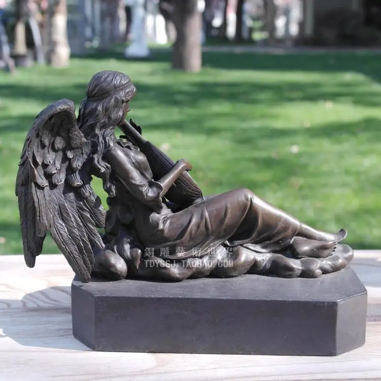 Pipa Музыка Ангел девушка медные скульптуры изделия скульптура украшения