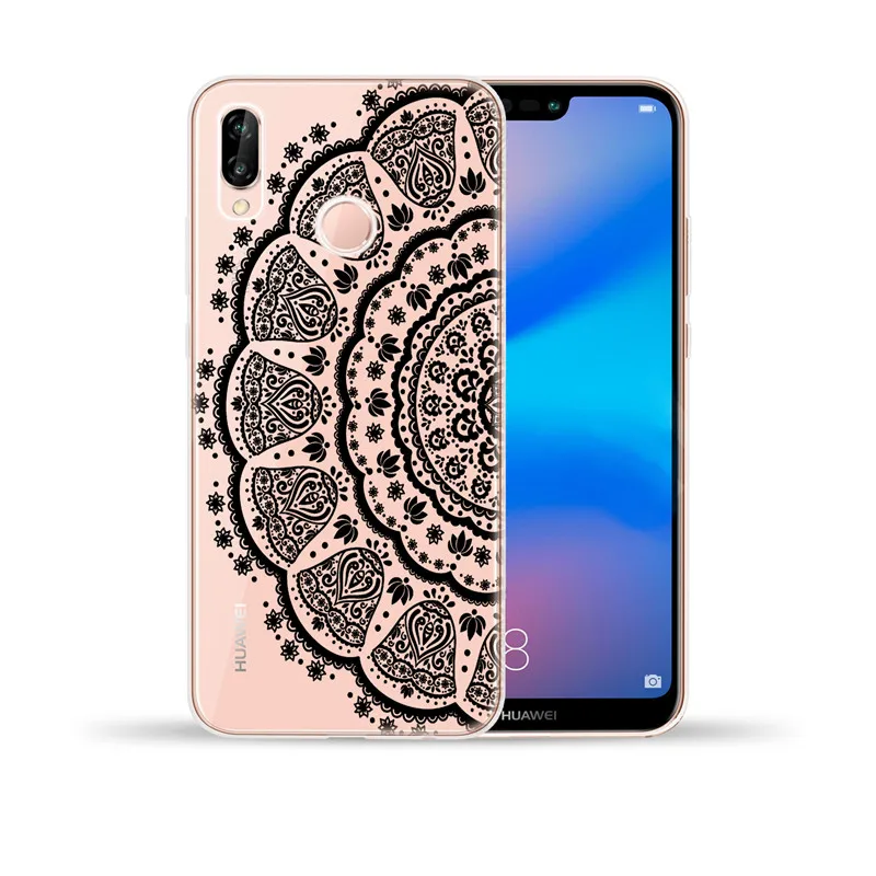 Пикантные черные Цветочные Мягкие TPU чехол для huawei P8 P9 P10 P20 P30 Lite Pro Y5 II Y6 y3 Y7 Y9 2017