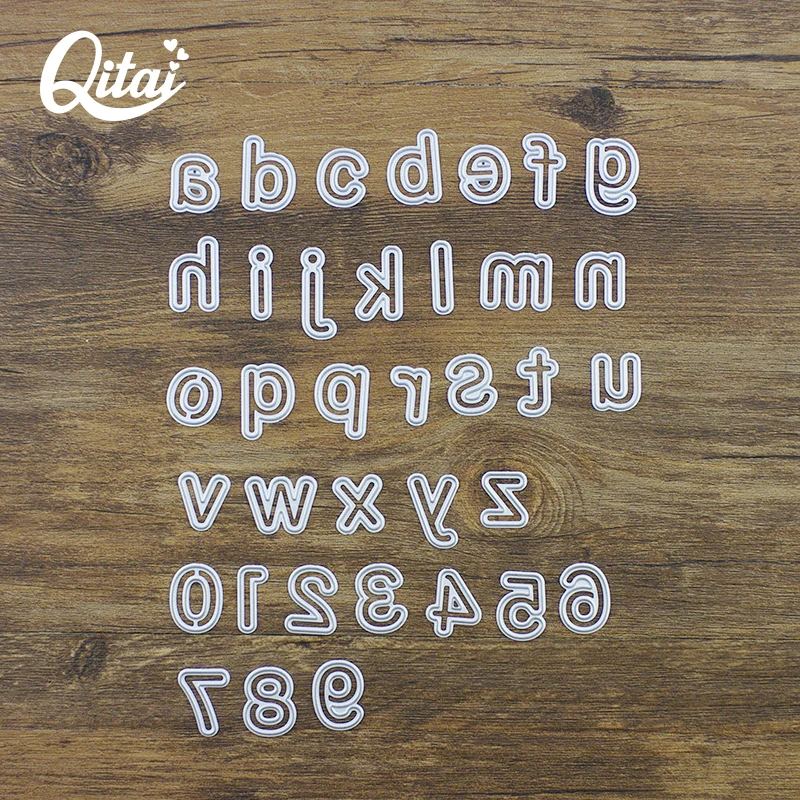 QITAI 26 шт. нижние буквы для чехла и 10 0 9 цифровые металлические Вырубные штампы
